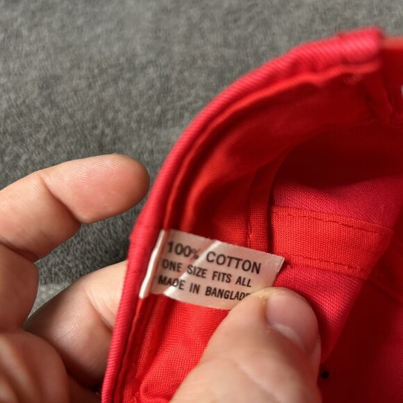 Vintage SnapBack Hat Sugar Valley Meats Butcher Red Adjustable Cap - Picture 8 of 8